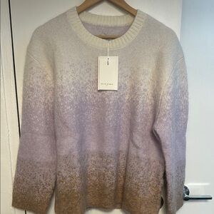NWT Petite studio Women's Gradient Sweater - Cream and purple